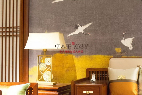 卓木王新經典系列——《瑞鶴圖》客廳背景墻